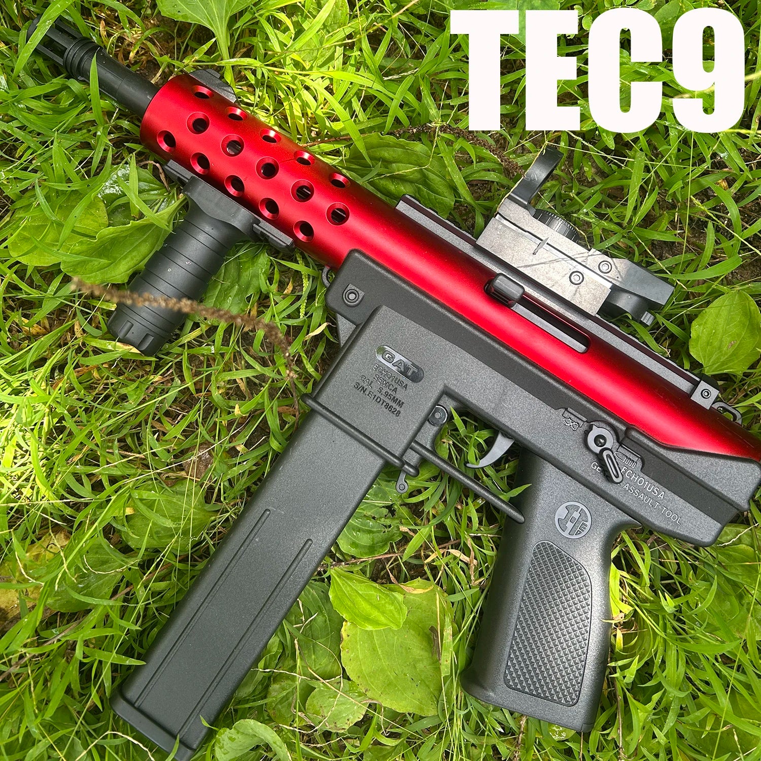 New Tec9 Toy Gun Can Fire Gel Bullets 7-8mm, Available in Three Colors, Comes with 7.4V Battery and USB Charging Cable, New Year's Gift for Boys