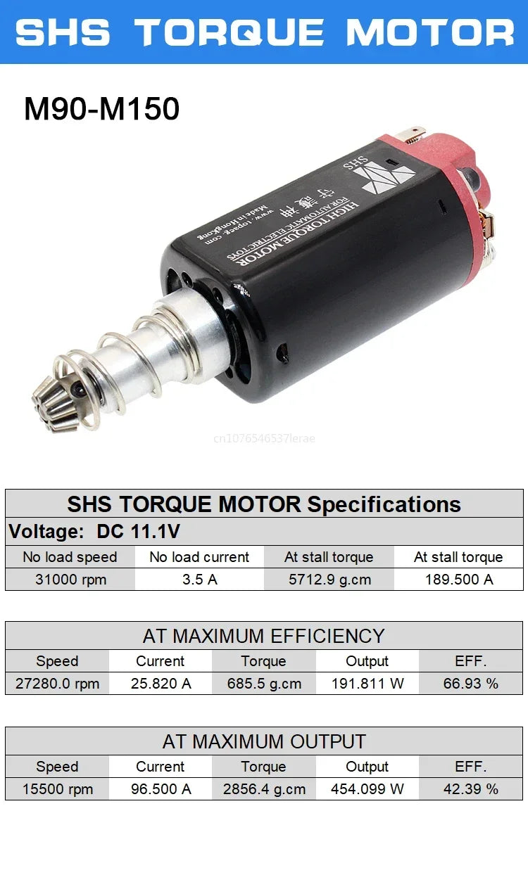SHS AEG 480 Engines Long Axis High Torque / High Speed Motors For Gearbox Weapon M16/M14/MP5 Airsoft Gel Blaster Gun Accessories