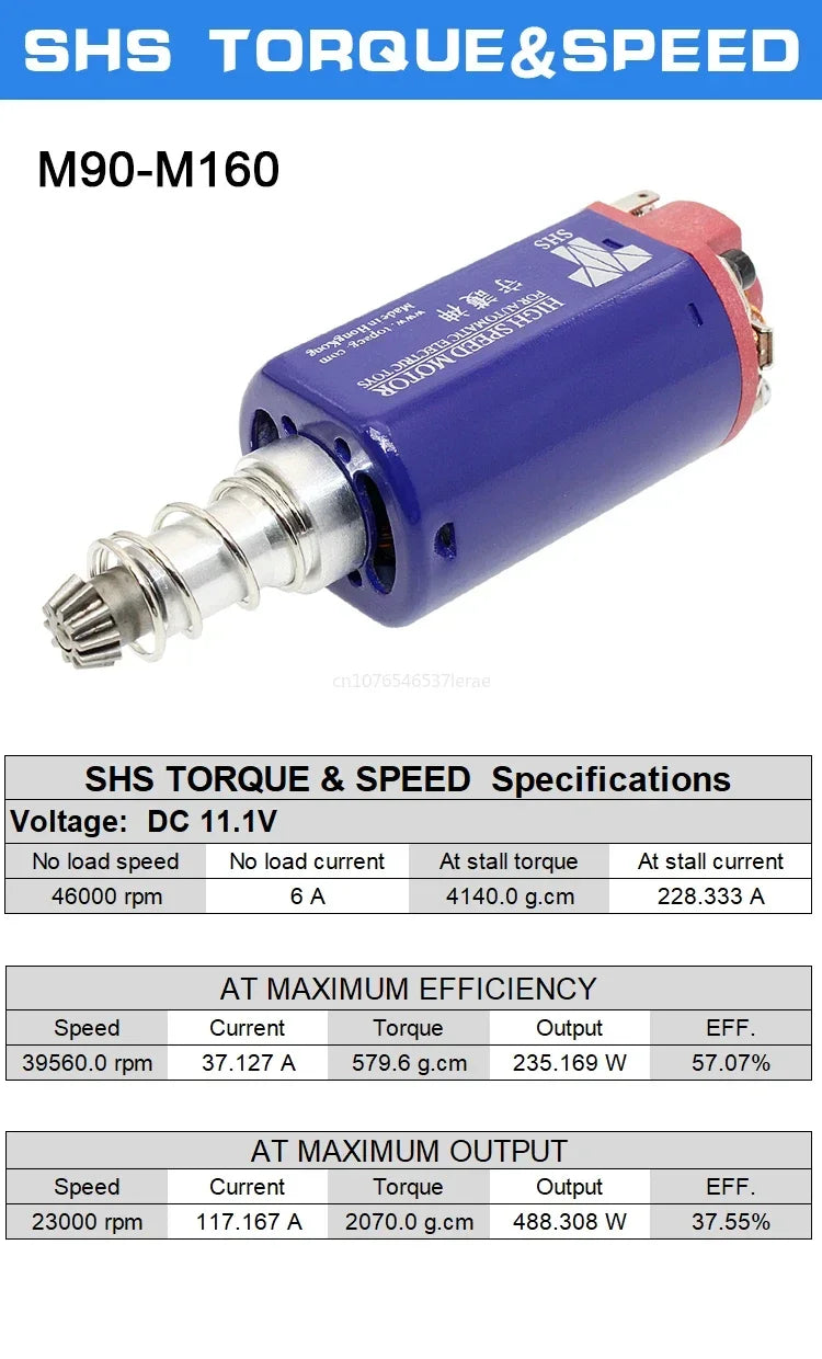 SHS AEG 480 Engines Long Axis High Torque / High Speed Motors For Gearbox Weapon M16/M14/MP5 Airsoft Gel Blaster Gun Accessories