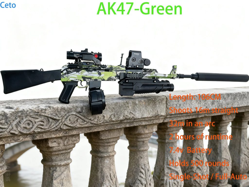 AK47 Gel Blasters Sniper Rifle - 32M Extreme Range, Full Auto Electric Gel Ball Blaster Gun for Adults, Outdoor Shooting Games
