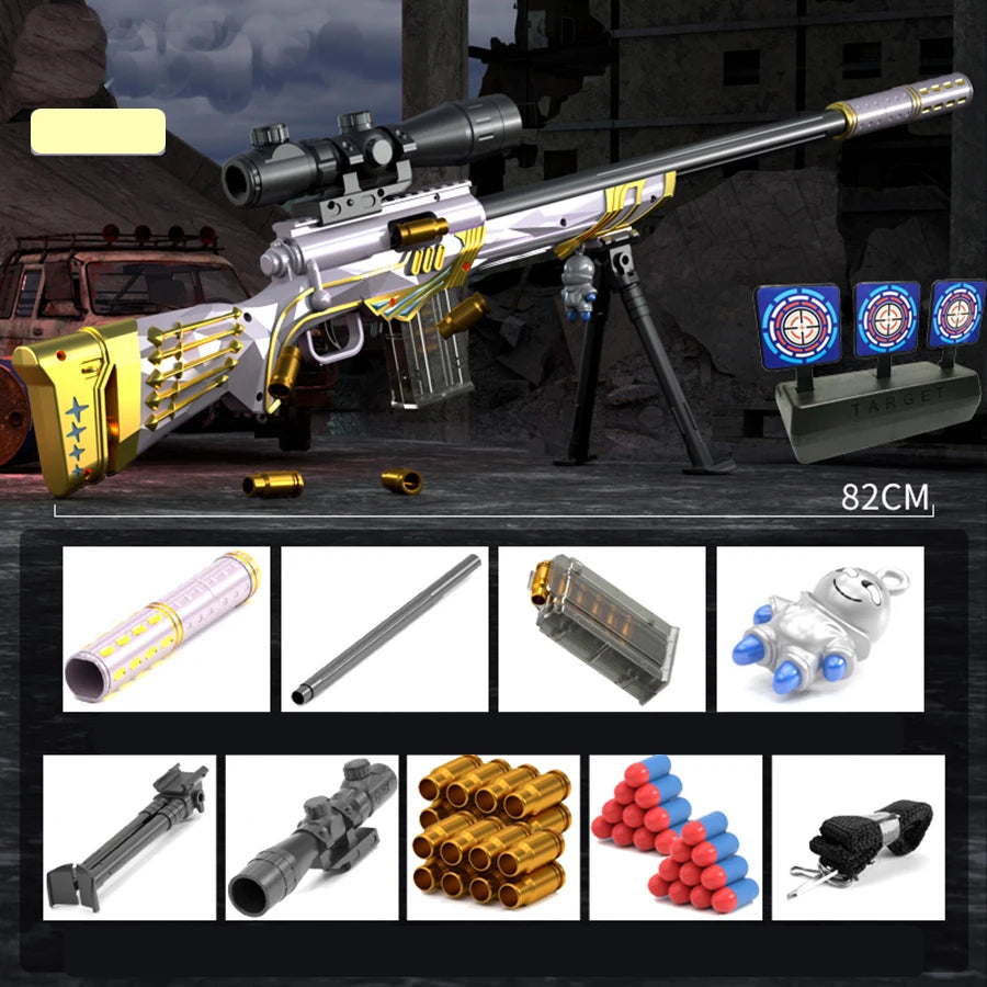 Hand movement Safe Shell Throwing Soft Bullet Toy Gun Boys' toys suitable for outdoor parent-child interaction