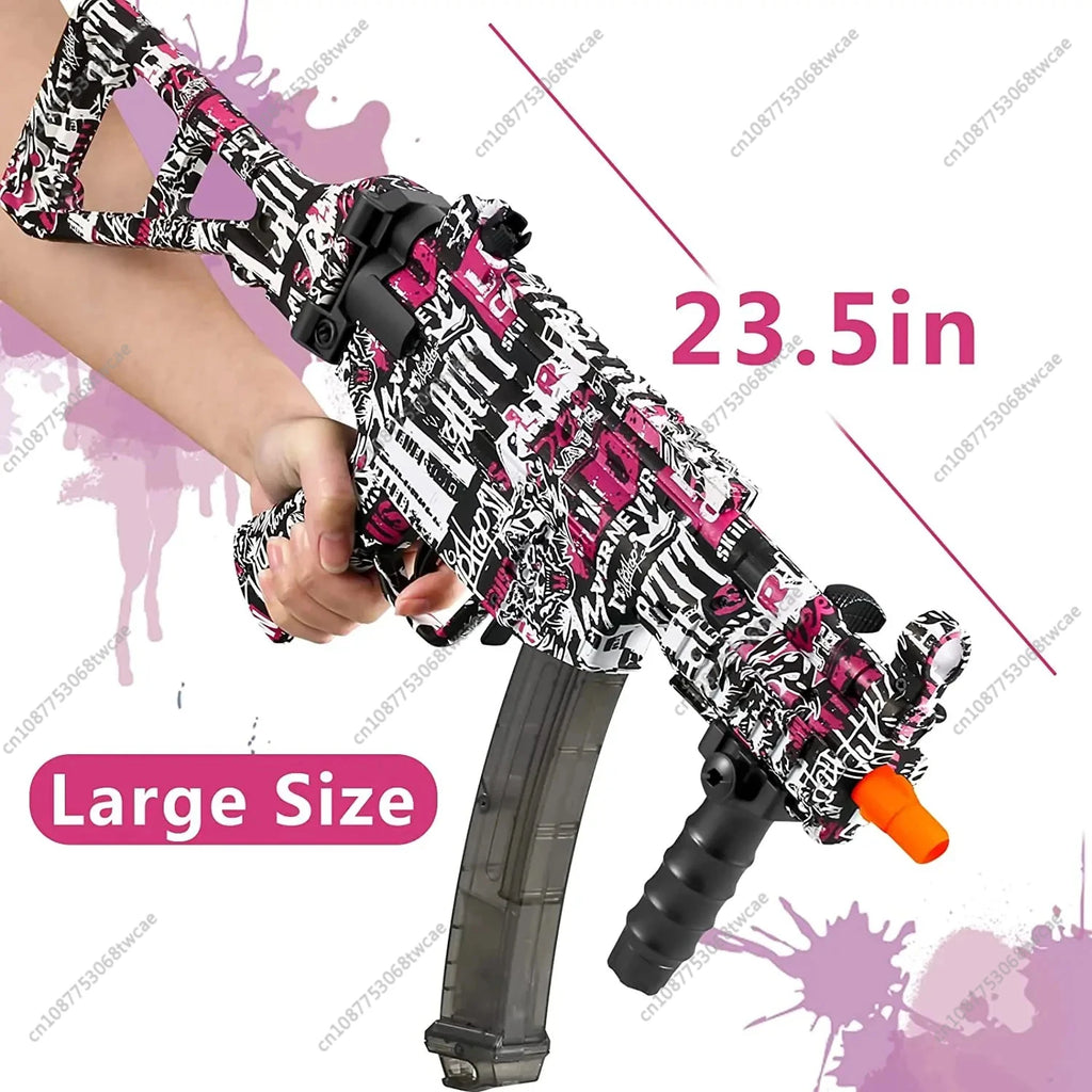 MP5K Manual & Electric Splatter Gun 2in1 Gel Ball Blaster CS Fighting Outdoor Game Toy Gun Paintball Splatter Ball Shooter