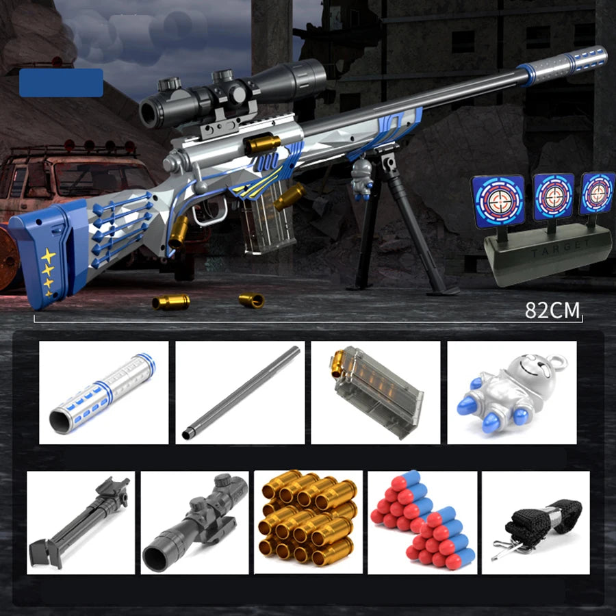 Hand movement Safe Shell Throwing Soft Bullet Toy Gun Boys' toys suitable for outdoor parent-child interaction